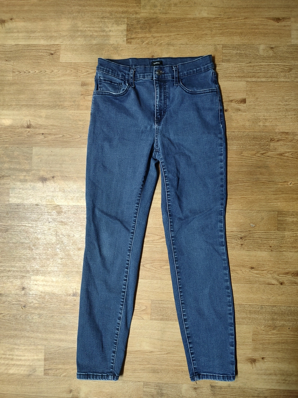 Express Women's Mid-Dark Blue Skinny Jeans